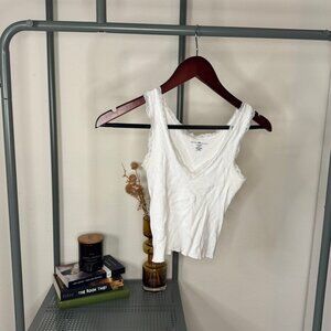 Brandy Melville White Lace Tank Top